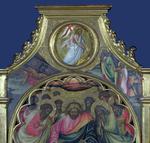 欧洲12-19世纪油画六_GIOVANNI d'Aalponte - The Descent into Limbo - Roundel above Centre Panel